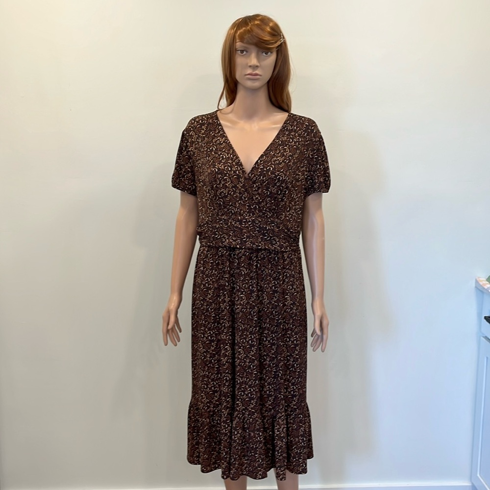 Motherhood Brown Patterned Maternity Wrap Dress